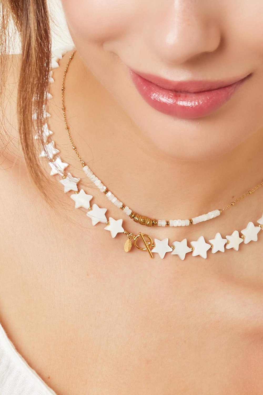 Necklace shell stars - Beach collection White Gold Color Sea Shells h5Picture3